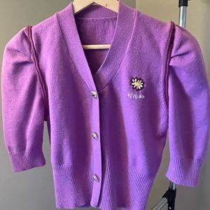 Purple knit crop top